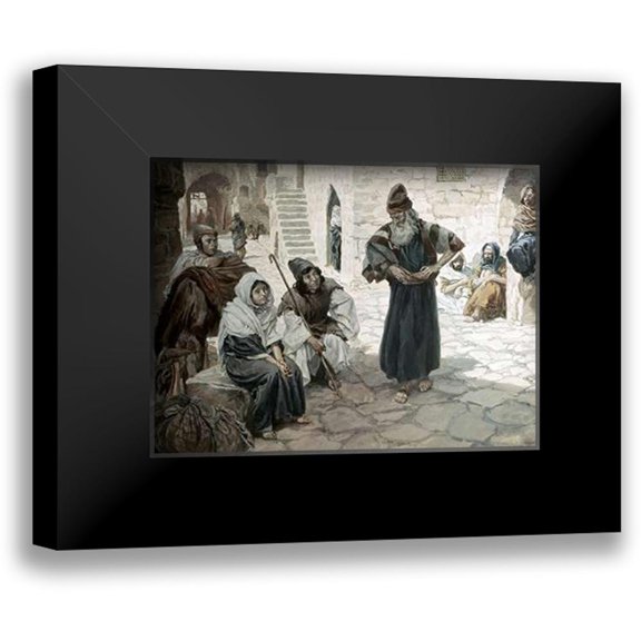 Tissot, James 14x11 Black Modern Framed Museum Art Print Titled - Old Man Invites The Levite