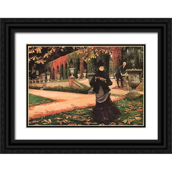 Tissot, James 14x11 Black Ornate Wood Framed with Double Matting Museum Art Print Titled - The Letter