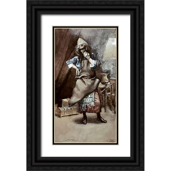 Tissot, James 15x24 Black Ornate Wood Framed with Double Matting Museum Art Print Titled - Goldsmith