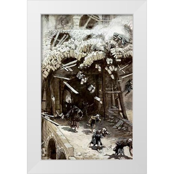 Tissot, James 17x24 White Modern Wood Framed Museum Art Print Titled - Tower of Siloam