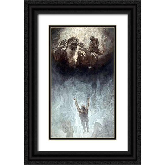 Tissot, James 20x32 Black Ornate Wood Framed with Double Matting Museum Art Print Titled - Rich Man In Hell