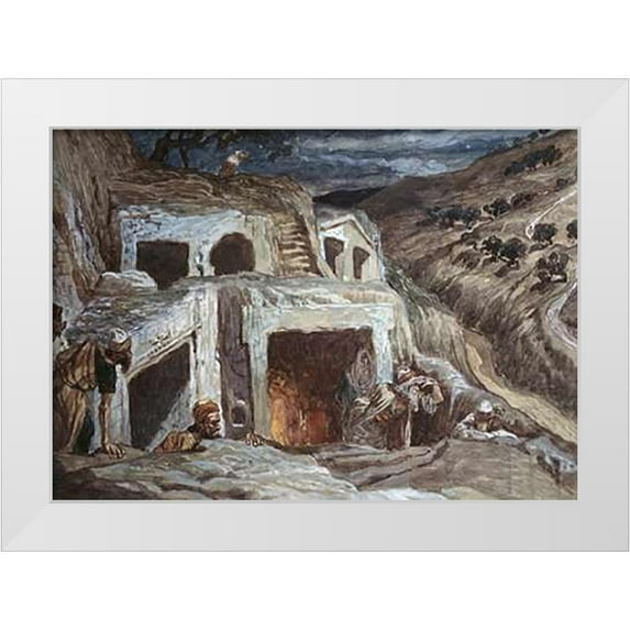 Tissot, James 24x18 White Modern Wood Framed Museum Art Print Titled - Those That Dwell In The Sepulchers