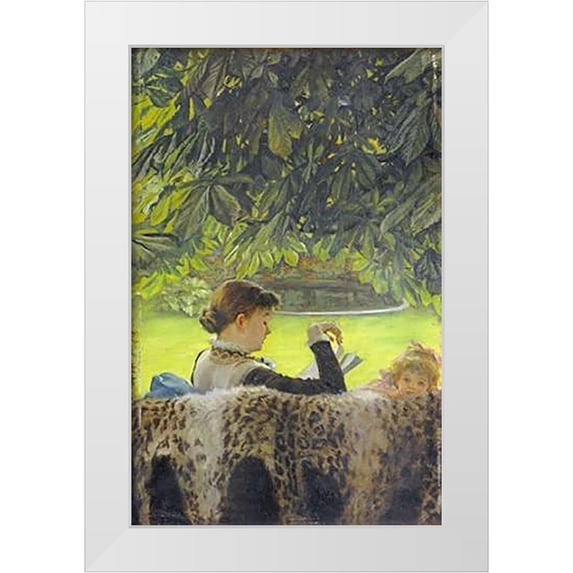 Tissot, James Jacques 13x18 White Modern Wood Framed Museum Art Print Titled - Quiet