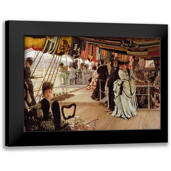 Tissot, James Jacques 14x11 Black Modern Framed Museum Art Print Titled - The Ball On Shipboard