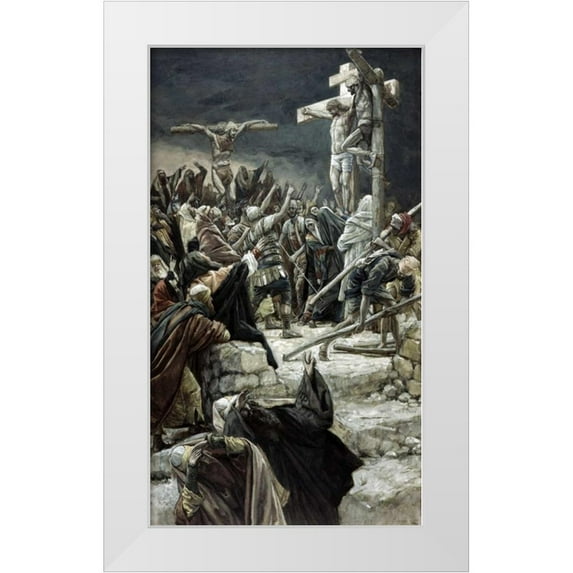 Tissot, James Jacques 15x24 White Modern Wood Framed Museum Art Print Titled - Pardoning of the Penitent Thief