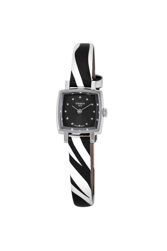 Lovely Quartz Diamond Black Dial Ladies Watch T058.109.17.056.00