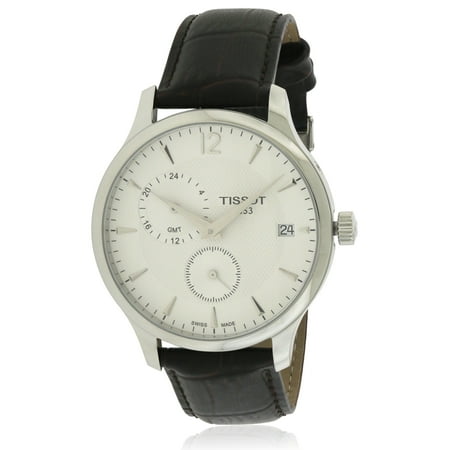 Tissot Men's 42mm Brown Calfskin Band Steel Case Quartz White Dial Analog Watch T0636391603700