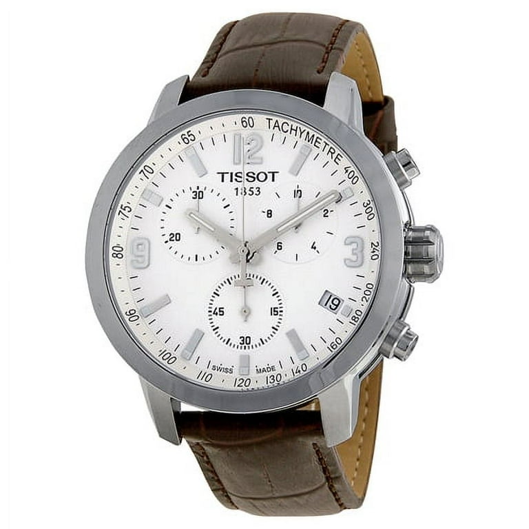 Tissot Men s T0554171601701 PRC 200 Chronograph Brown Leather Watch