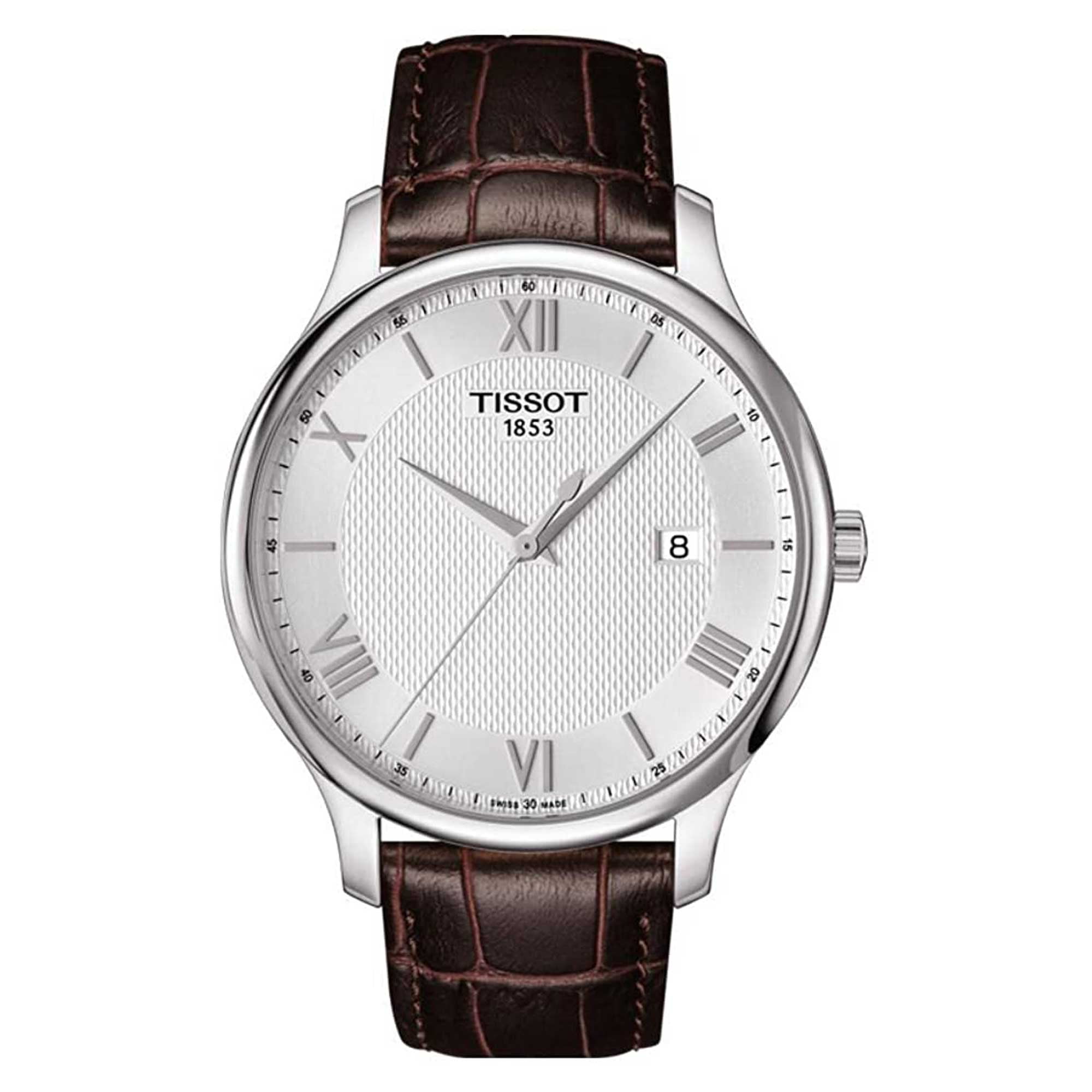 Tissot Men's T-Classic T063.610.16.038.00 Brown Leather Swiss Quartz ...