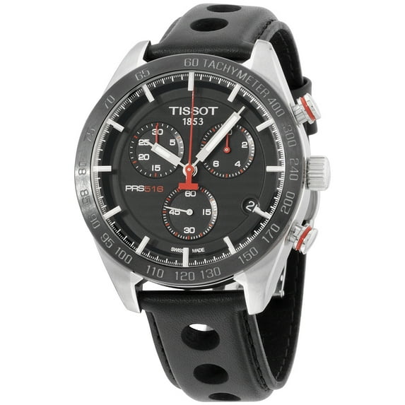Tissot Men's T100.417.16.051.00 Silver Leather Swiss Quartz Diving Watch.