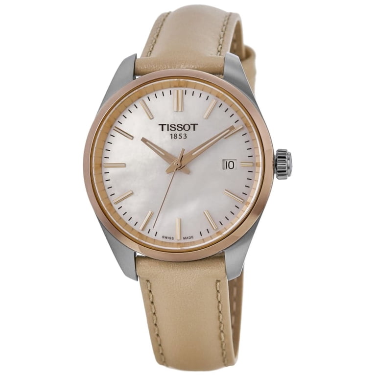 Mother-of-Pearl Dial Swiss Quartz Watch Leather Strap Tissot SRV Quartz Black Mother-of-Pearl Diamond Dial Black  main image 2