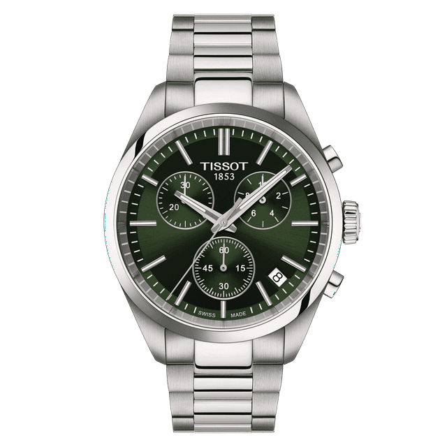 Tissot PR 100 Chronograph Quartz Green Dial Steel Men's Watch T150.417.11.091.00