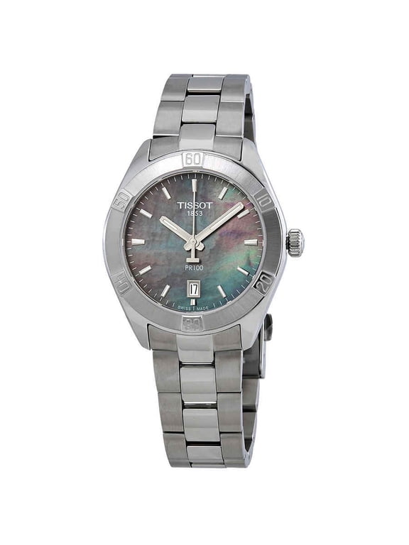 PR 100 Sport Chic Black Mother of Pearl Dial Ladies Watch T101.910.11.121.00