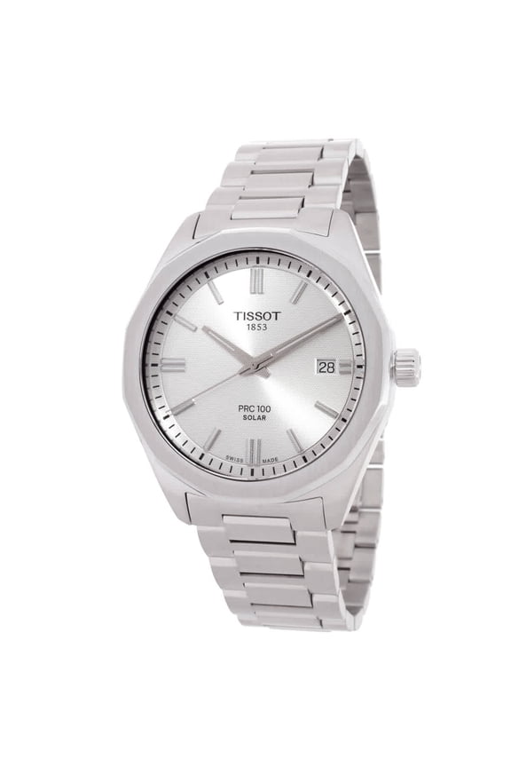 PRC Quartz Solar-Powered Silver Dial Watch T1514221103100