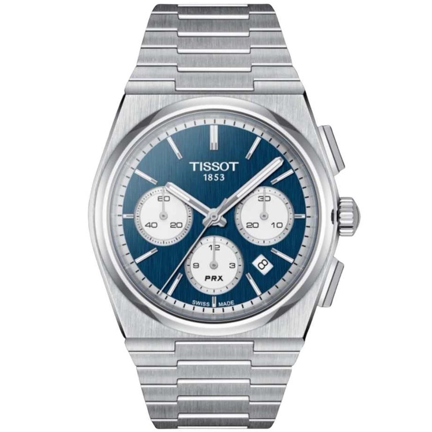 Tissot PRX Men's Automatic Watch with Blue Dial, Silver-Tone