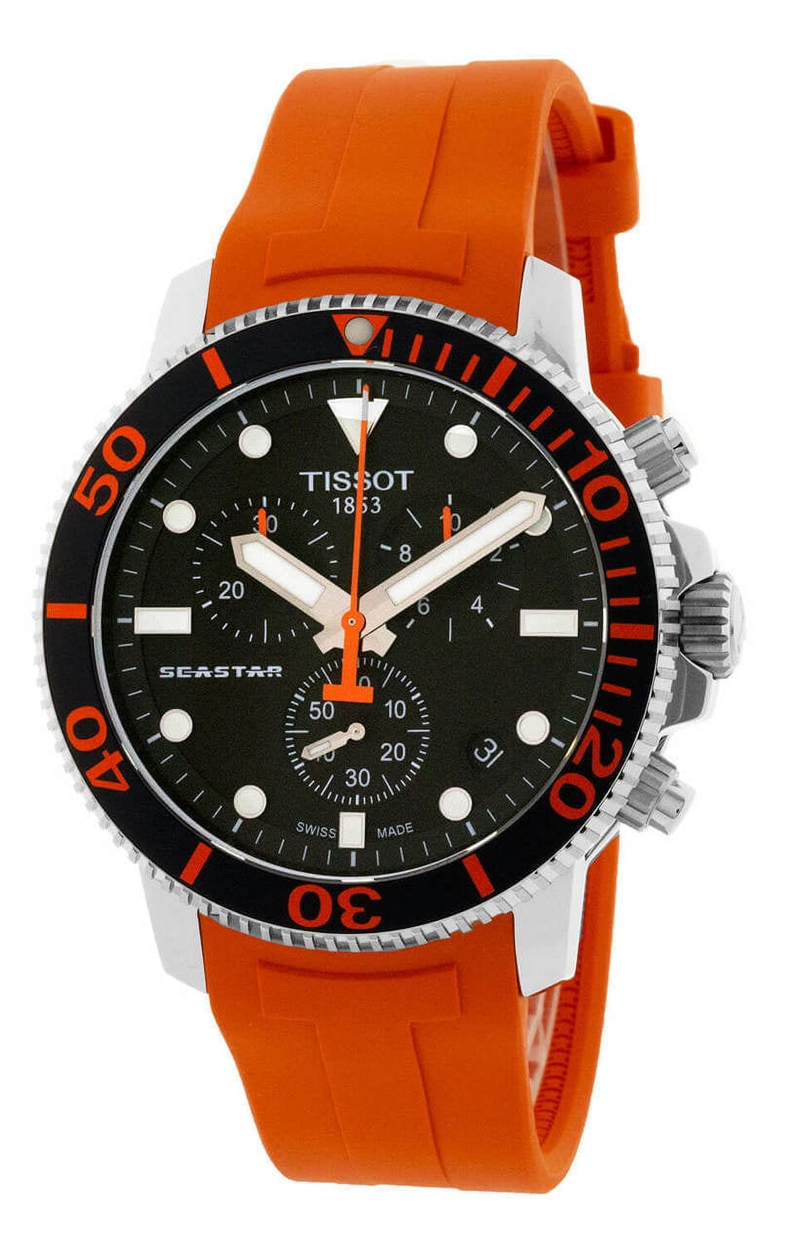 Tissot Men s Seastar 1000 C Chronograph Quartz Watch Black Dial Water Resistant Walmart