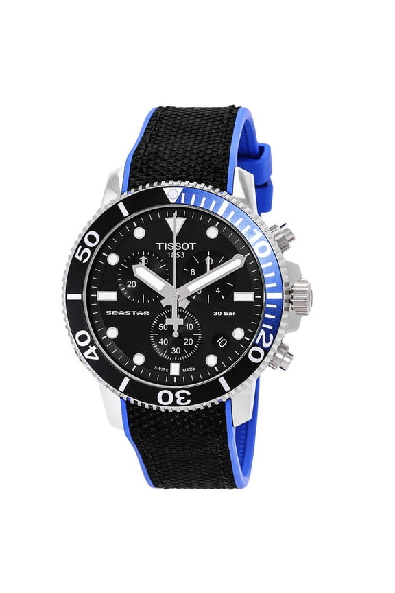 Seastar 1000 Chronograph Quartz Black Dial Men's Watch T120.417.17.051.03