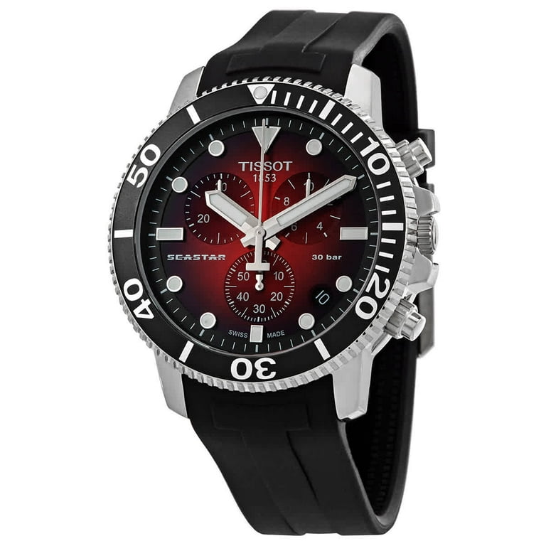 Tissot Men's Seastar 1000 Chronograph Quartz Watch, Red Tissot Men's Seastar 1000 Chronograph Quartz Watch, Red