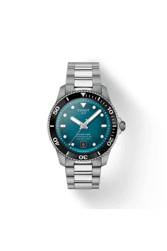 Seastar 1000 Powermatic 80 Turquoise Dial Automatic Diver's T120.807.11.091.00 300M Men's Watch