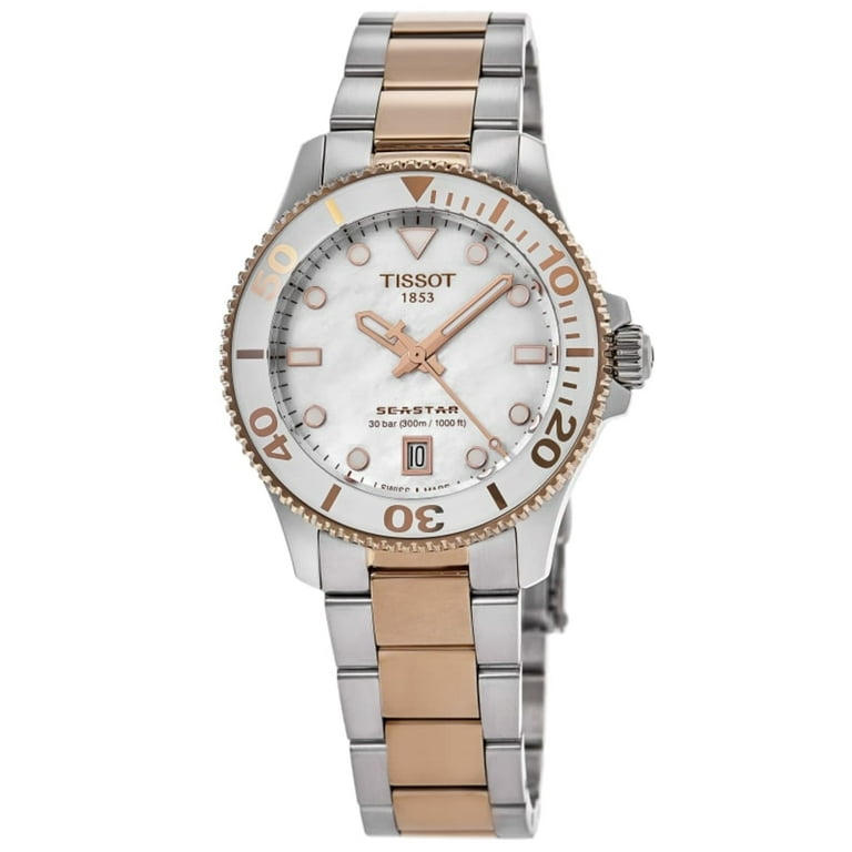Tissot Seastar 1000 Quartz White Mother of Pearl Dial Two-Tone