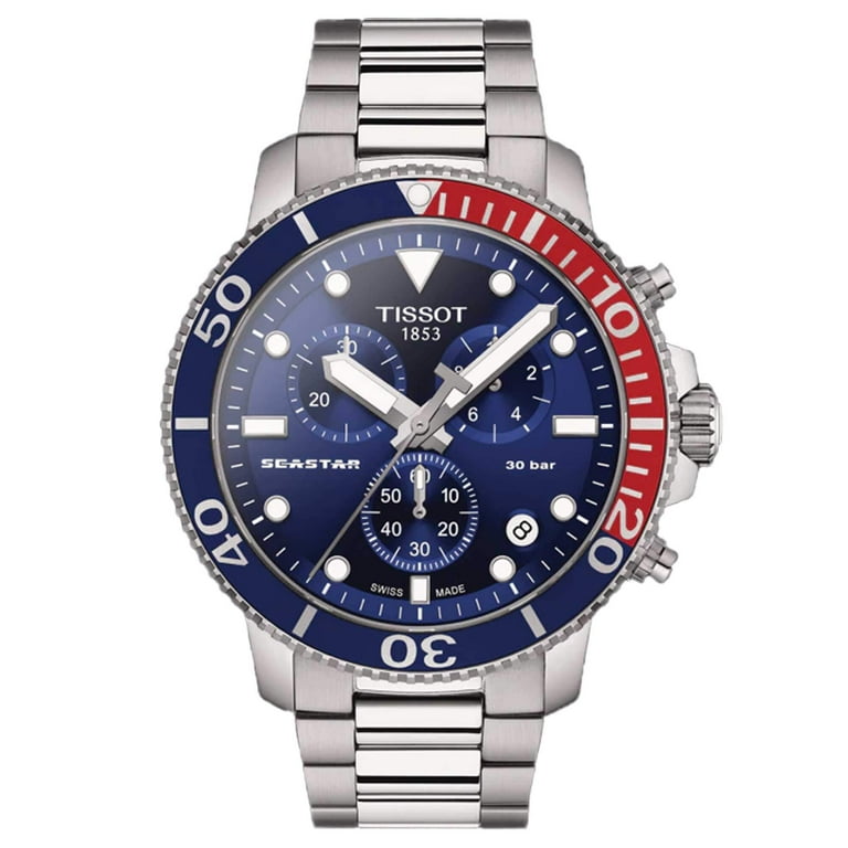 Tissot Seastar Chronograph Quartz Blue Dial Pepsi Bezel Men s Watch T120.417.11.041.03