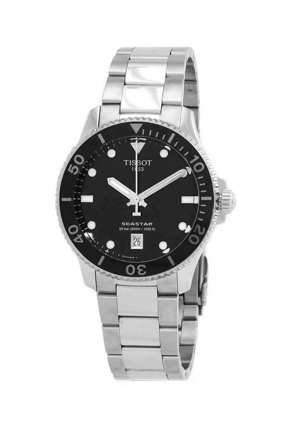 Seastar Quartz Black Dial Men's Watch T120.410.11.051.00