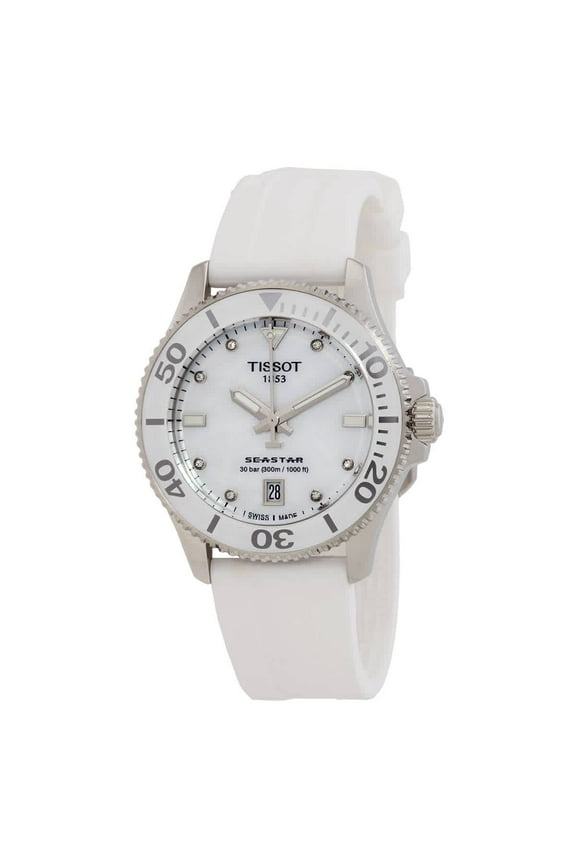 Seastar Quartz Diamond White Mother of Pearl Dial Unisex Watch T120.210.17.116.00