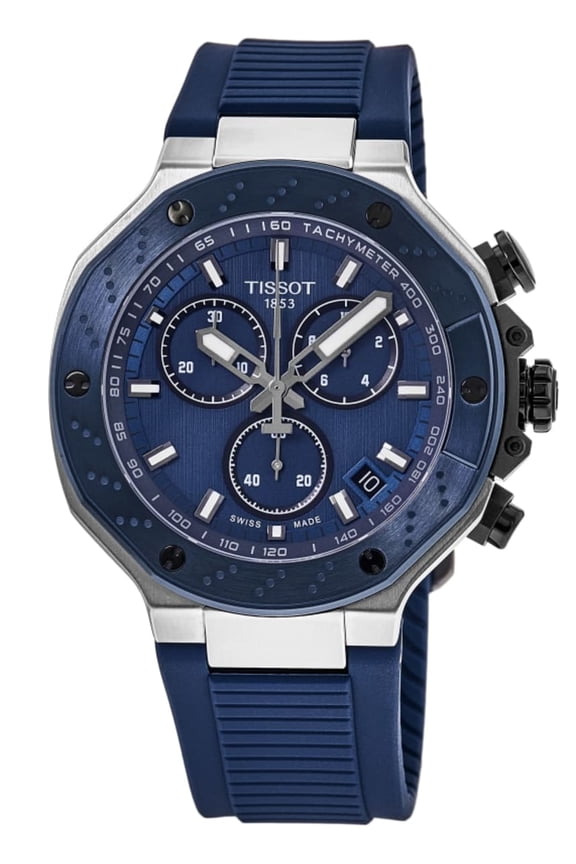 T-Race Chronograph Blue Dial Rubber Strap Men's Watch T141.417.27.041.00