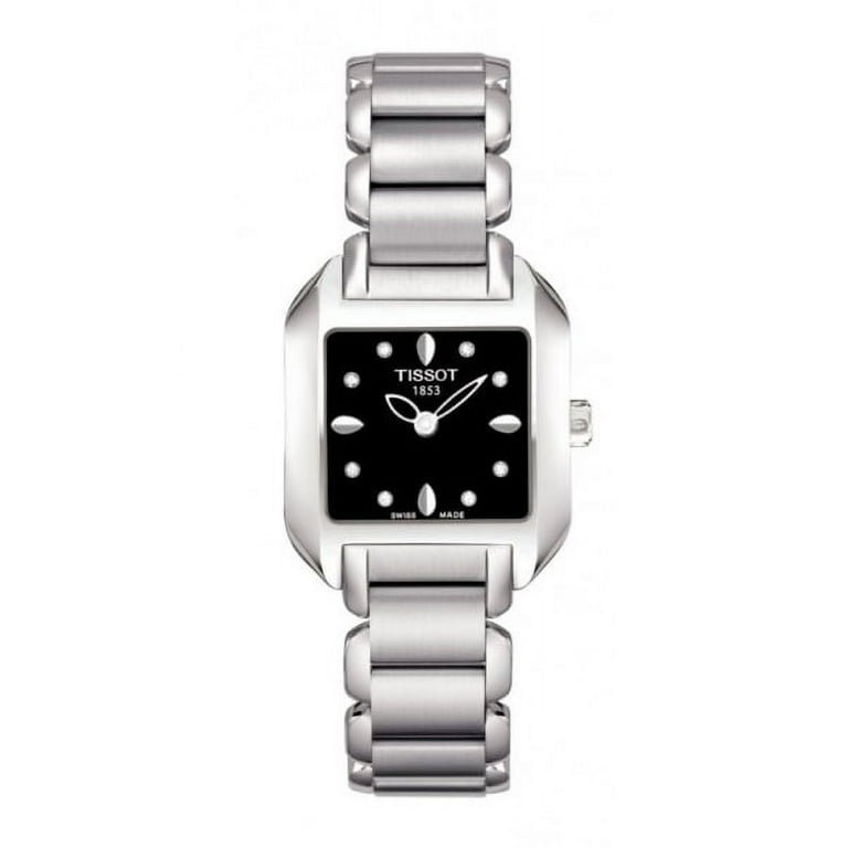 Tissot T Wave Black Dial Stainless Steel Quartz Ladies Watch