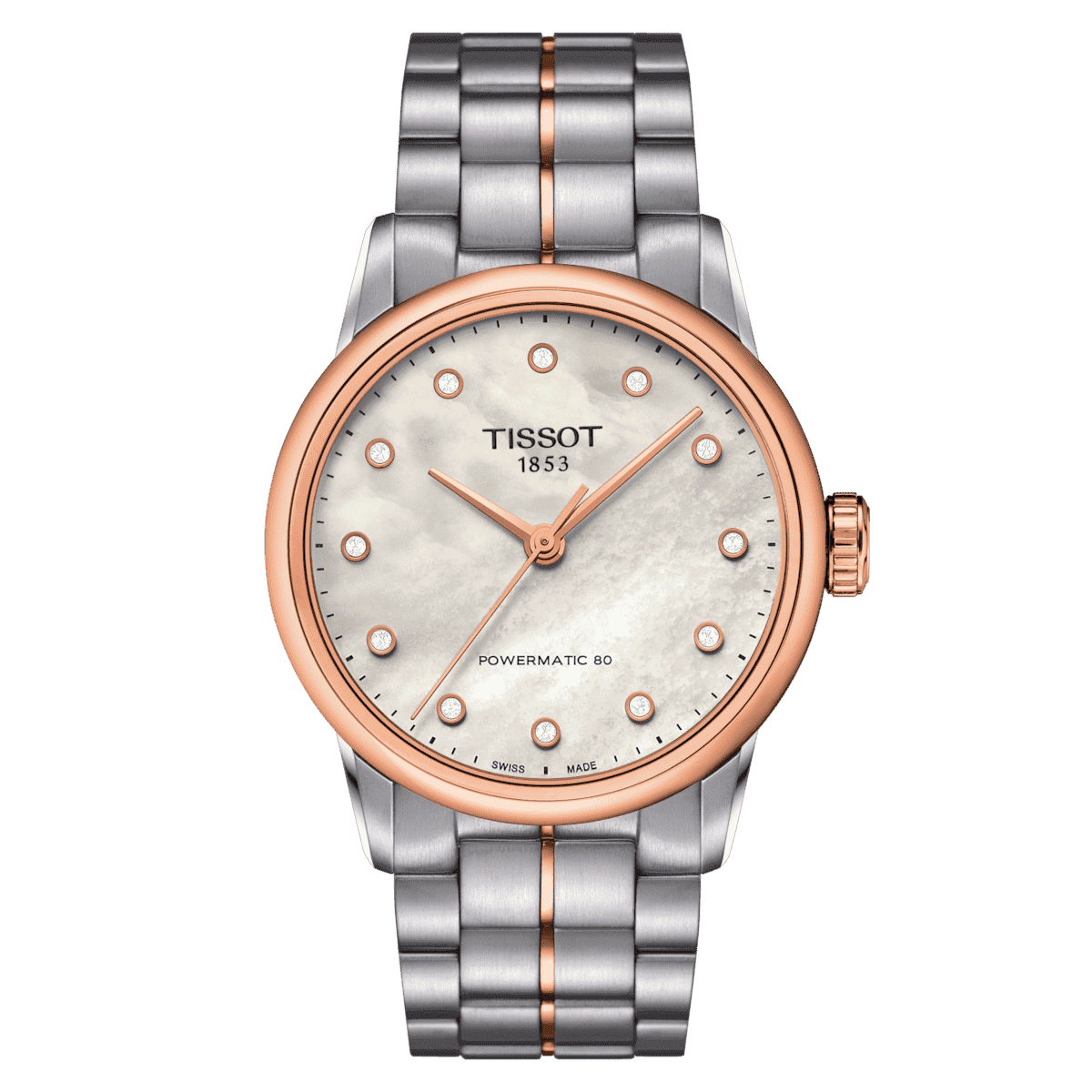 Tissot T086.207.22.116.00 Luxury Lady Powermatic 80 Diamond Accents Automatic Women Watch, Black