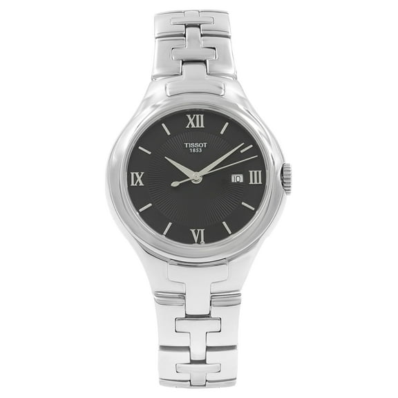 Pre-Owned Tissot T12 Black Sunray Dial Steel Quartz Ladies Watch T082.210.11.058.00