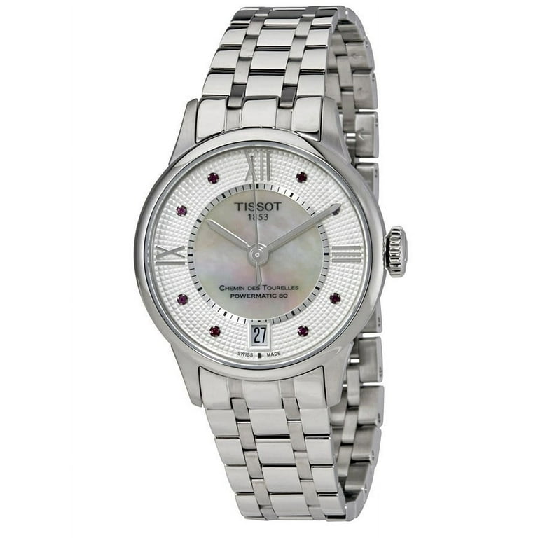 Tissot Chemin Des Tourelles White Mother of Pearl Rubies Dial