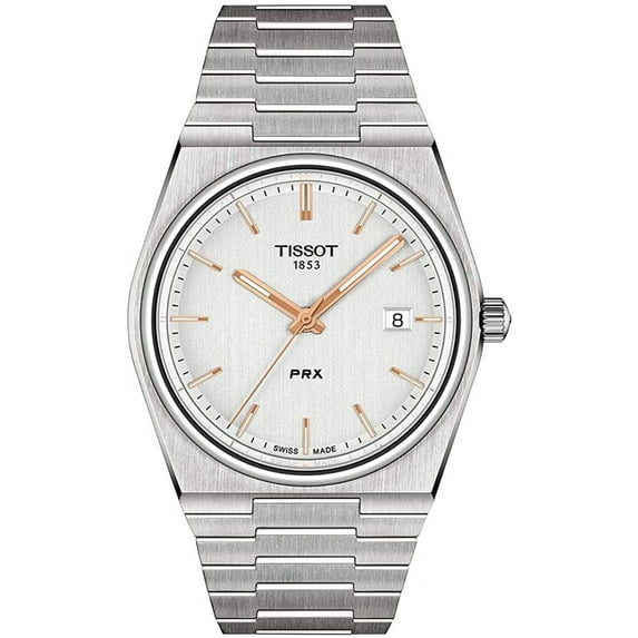 Tissot mens PRX 316L stainless steel case Dress Watch Grey T1374101103100