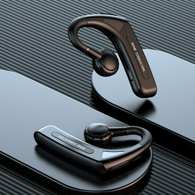 Tissouoy Ear Clip Type Bone Conduction Wireless Headphone Noise Reduction with Microphone