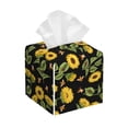 thumbnail image 1 of Tissue Bees and Sunflowers Box Cover Holder, Square by Xecao - Leather Decorative Organizer for Tabletop, Bathroom, Car, Office, 1 of 8