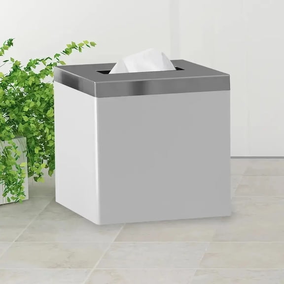 Tissue Box Ceramic Square Facial Tissue Box Cover Holder Crome Finish