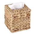 thumbnail image 1 of Tissue Box Cover,5.7 x 5.7 x 5.9" Water Hyacinth Tissue Box,Woven Tissue Cover Wicker Cube Tissue Box Holder,Household Tissue Storage Organizer for Bathroom Toilet Table Desk Home Office Car, 1 of 8
