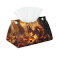thumbnail image 1 of Tissue Box Cover, Autumn Squirrel Glowing Light Rectangular Leather Tissue Holder - Tissue Case Facial Paper Organizer for Bathroom, Vanity Countertop, Tabletop, Car, Napkin, 1 of 6