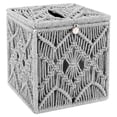 thumbnail image 1 of Tissue Box Cover Boho Decor Square Paper Holder with Bead Buckle Macrame Napkin Tissues Organizer for Home Office, 1 of 8