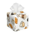 thumbnail image 1 of Tissue Box Cover, Bread Coffee Print White Leather Tissue Box Holder - Tissue Case Facial Paper Organizer for Bathroom, Vanity Countertop, Tabletop, Car, Night Stands,, 1 of 5