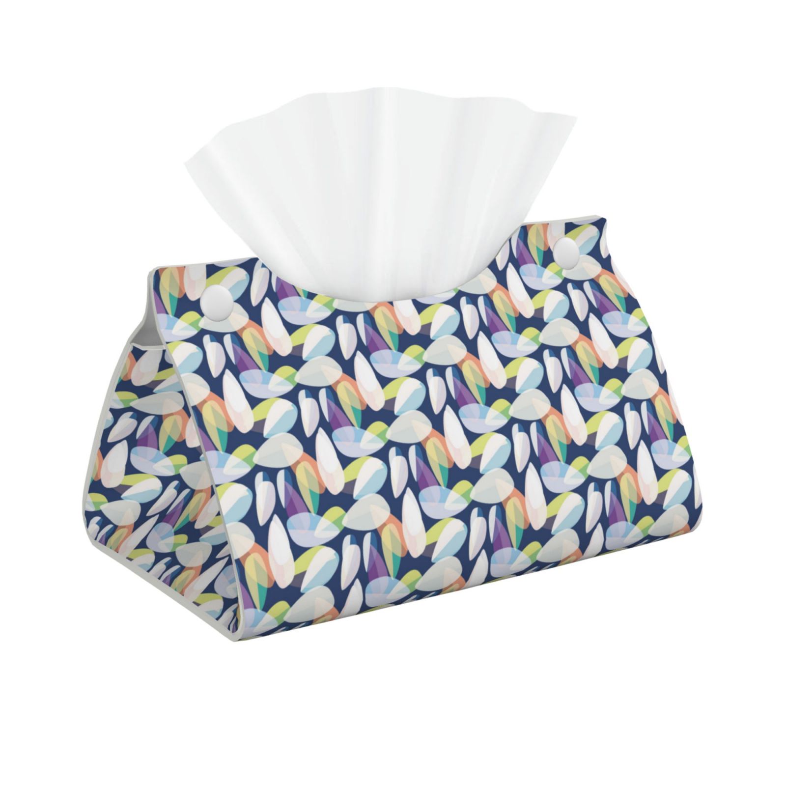 Tissue Box Cover, Bright Colors Leaves Leather Rectangular Tissue ...