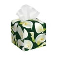 thumbnail image 1 of Tissue Box Cover, Calla Lily Flowers Petal Leather Tissue Box Holder - Tissue Case Facial Paper Organizer for Bathroom, Vanity Countertop, Tabletop, Car, Night Stands,, 1 of 5