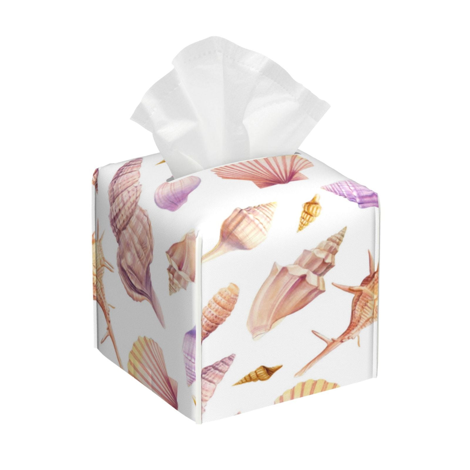 Tissue Box Cover, Conch Shell No.J913 Leather Tissue Box Holder ...