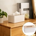 thumbnail image 1 of Tissue Box Cover Cozival Wooden Rectangular Tissue Box Cover, Multifunctional Facial Tissue Holder Dispenser for Bathroom Vanity, Bedroom Dresser, Night Stand, and Desk, Natural Home Decor, White, 1 of 9