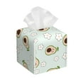 thumbnail image 1 of Tissue Box Cover, Cute Avocado Flower Green Leather Tissue Box Holder - Tissue Case Facial Paper Organizer for Bathroom, Vanity Countertop, Tabletop, Car, Night Stands, 1 of 5