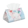 thumbnail image 1 of Tissue Box Cover, Cute Elephant Bunny Flying With Balloon Rectangular Leather Tissue Holder - Tissue Case Facial Paper Organizer for Bathroom, Vanity Countertop, Tabletop, Car, Napkin, 1 of 6