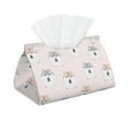 Tissue Box Cover, Cute Hamster Sunflower Seed Pink Rectangular Leather