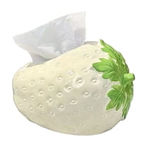 Tissue Box Cover Cute Strawberry Shape Decorative Tissue Holder PVC Material Napkin Dispenser for Living Room Bedroom Kitchen Table Desk Home Decor Storage Box Facial Tissue Paper Cover