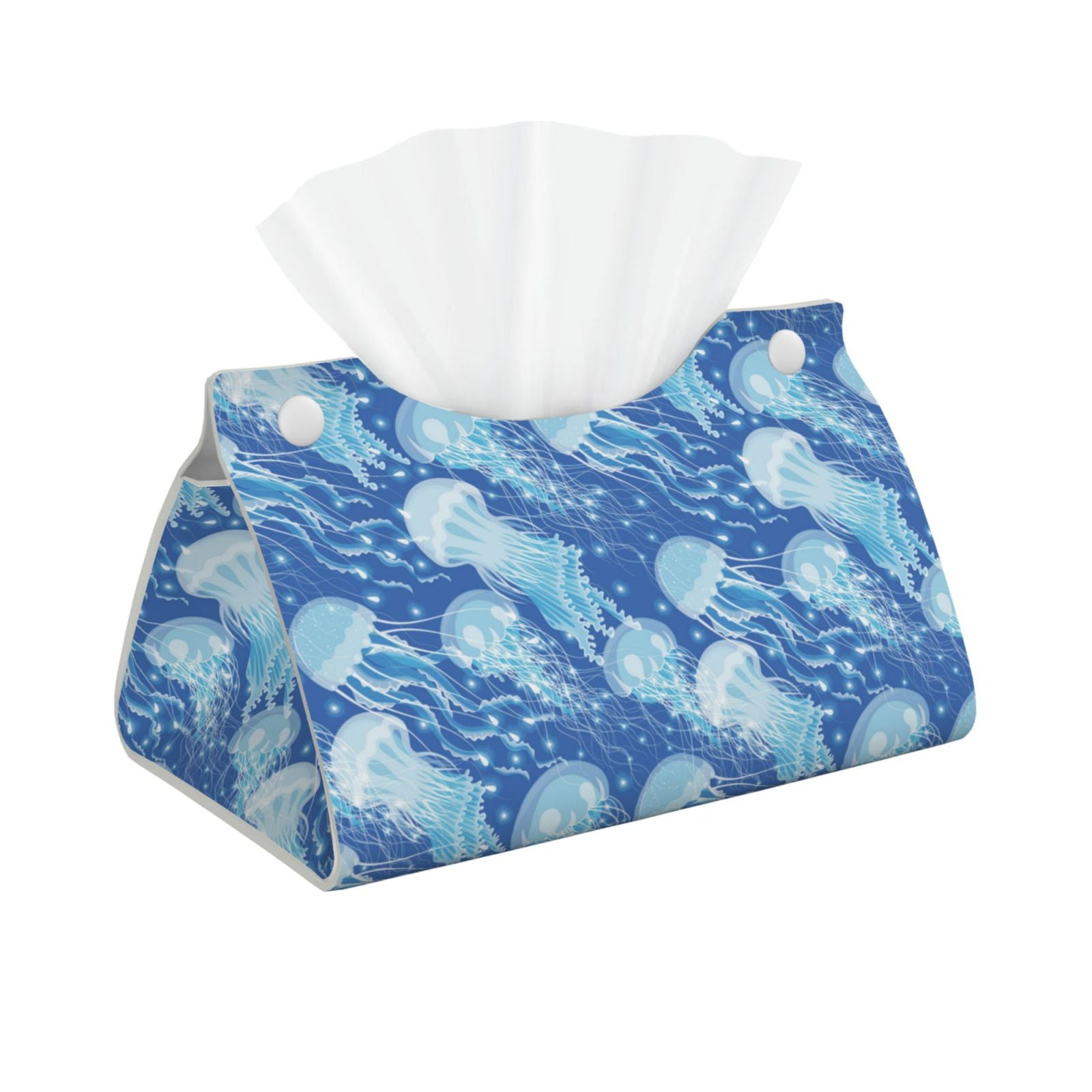 Tissue Box Cover, Dreamlike Jellyfish Rectangular Leather Tissue Holder