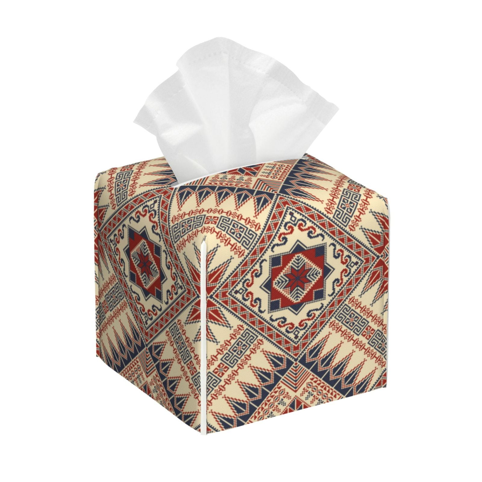 Tissue Box Cover Fashion Tatreez A Tissues Boxes Holder Organizer, Leather Square Paper Case for ...
